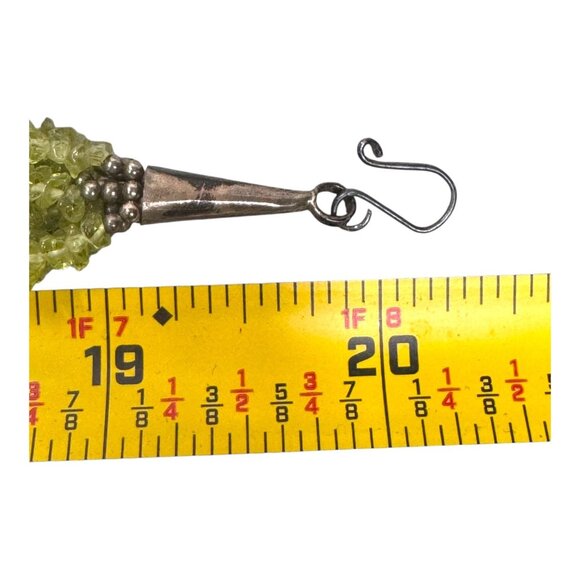 Multi-Strand Green Peridot Bead Necklace W Garnet Chandelier Drop Purple Faceted - Picture 5 of 7